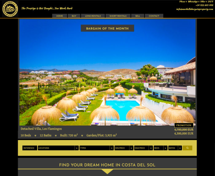 Web Design for Marbella Bargain Property